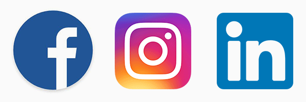 Loggor: Facebook, Instagram och LinkedIn | © Facebook, Instagram och LinkedIn